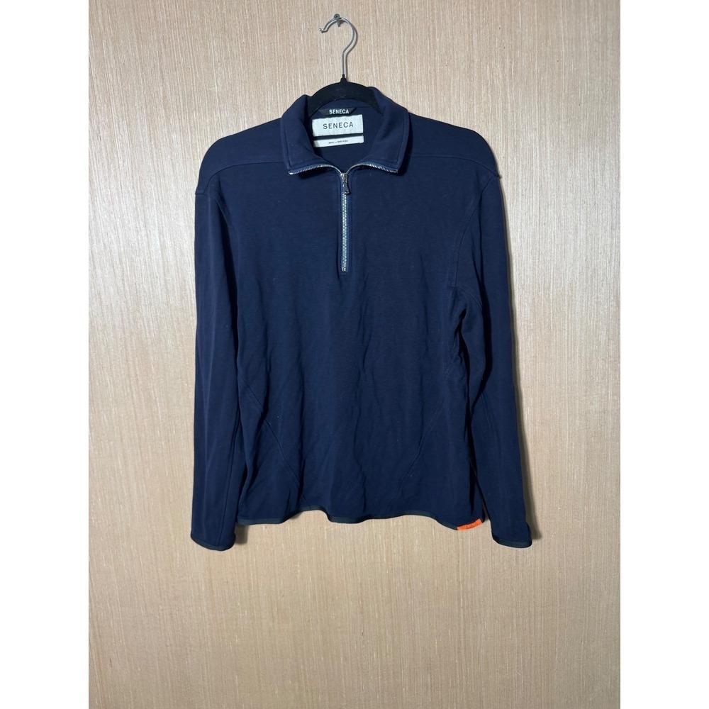 Seneca $245 Quarter Zip‎ Pullover Long Sleeve Shirt Mens Small Navy Blue